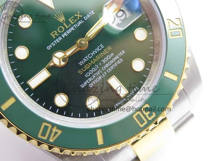 0218 Submariner 116613 LV VRF Best Edition YG Wrapped Bezel Green Dial on SS YG Bracelet A2836 MAX Version Compact 2920